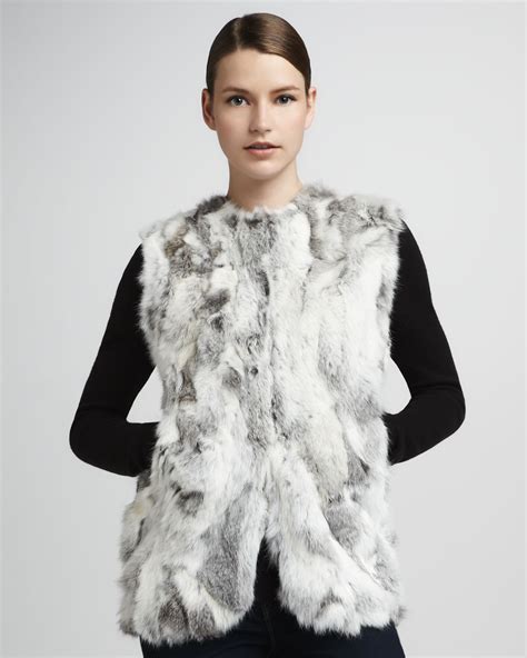 fur rabbit vest|foxy and co slate fur vest.